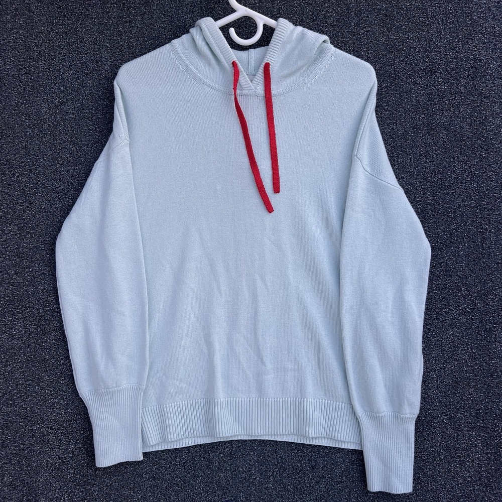Boden Light Blue Hoodie with Red Drawstrings